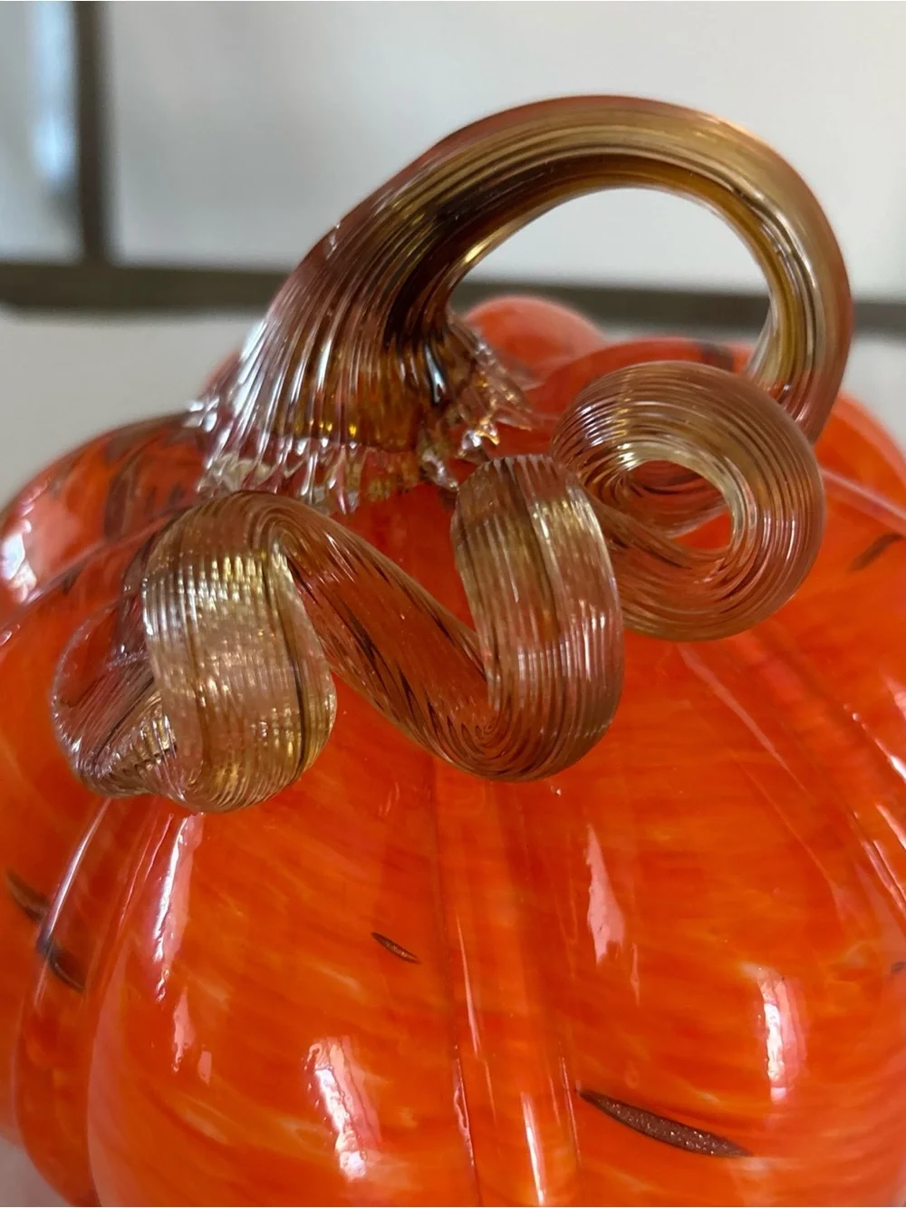 Martha Stewart Handblown Glass Multi-colored Pumpkin  Beautiful colors of orange